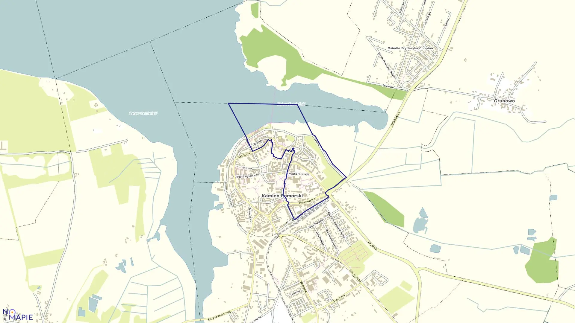 Mapa obrębu 0003 Kamień Pomorski w gminie Kamień Pomorski